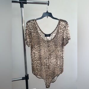 Women’s Leopard Mesh Bodysuit – Size 1X